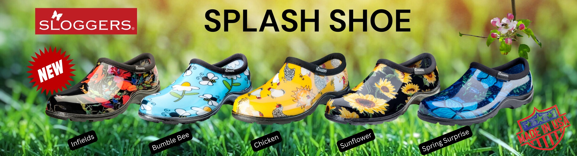 Splash shoes made in USA Women's shoe hero banner